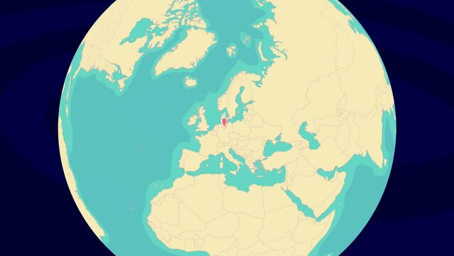 Zooming To Hanover Location On Stylish World Globe