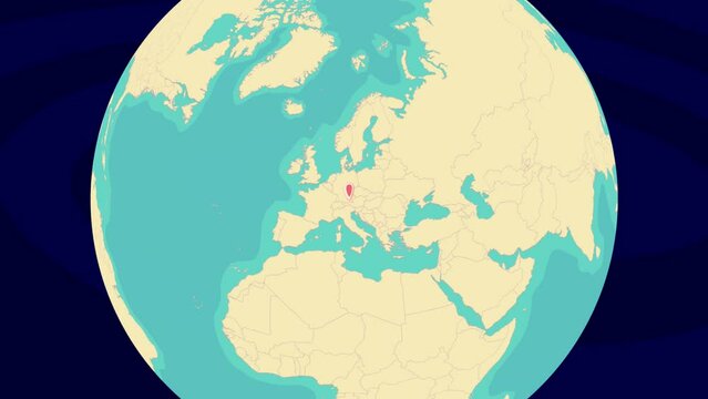 Zooming To Munich Location On Stylish World Globe