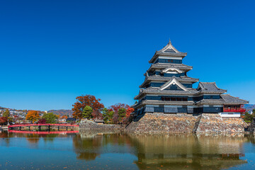 Matsumoto Castle is one of Japan's premier  historic  castle. It is located in the city of Mastumoto ,Nagano prefecture. Castle is surrounded by moat.