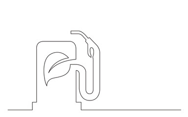 continuous line drawing line green fuel gas pump - PNG image with transparent background