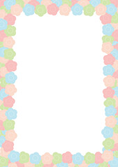 frame with pastel flowers