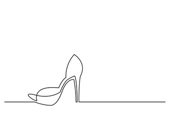 one line isolated vector object high heel shoe - PNG image with transparent background