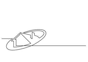 one line logo design real estate house market solutions - PNG image with transparent background