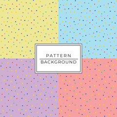 Endless colorful dot collection seamless pattern background, gift wrapping paper, infinite point, clothes, shirts, dresses, paper, gift, white background, Vector background.