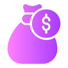 money bag gradient icon