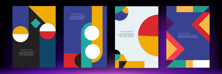 Retro geometric covers design. Vector illustration. Geometric poster background.