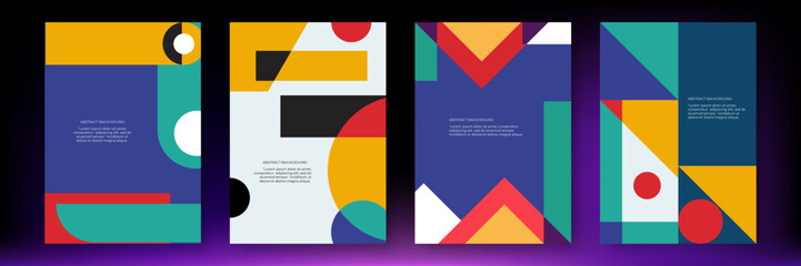 Retro geometric covers design. Vector illustration. Geometric poster background.