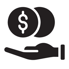 save money glyph icon