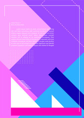 Modern abstract geometric poster cover, minimal covers design with pop art color palette. Colorful geometric background, vector illustration.
