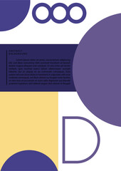 Modern colored poster cover background with geometric bauhaus simple shapes