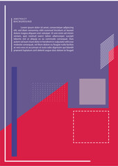 Modern colored poster cover background with geometric bauhaus simple shapes
