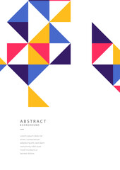 Colorful neo geometric background. Minimal color geometrical shapes. Modern abstract promotional flyer background vector illustration. Geometric template poster, brochure memphis pattern