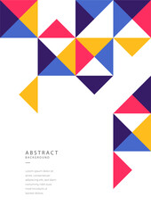 Colorful neo geometric background. Minimal color geometrical shapes. Modern abstract promotional flyer background vector illustration. Geometric template poster, brochure memphis pattern
