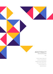 Colorful neo geometric background. Minimal color geometrical shapes. Modern abstract promotional flyer background vector illustration. Geometric template poster, brochure memphis pattern