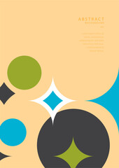 Modern minimal geometric memphis bauhaus shapes background for poster cover and corporate design template. Colorful geometric background, vector illustration.