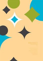 Modern minimal geometric memphis bauhaus shapes background for poster cover and corporate design template. Colorful geometric background, vector illustration.