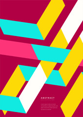 Modern abstract minimal geometric shapes cover. Colorful geometric background, vector illustration.