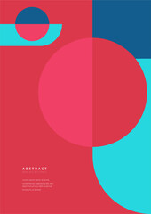 Modern geometric poster cover background. Memphis backgrounds, abstract geometric patterns, vector trendy line design. Simple minimal elements in flat color, modern pattern background