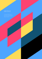 Abstract geometric pattern design in retro style. Vector illustration for poster, cover, flyer, business corporate template, annual report, and background