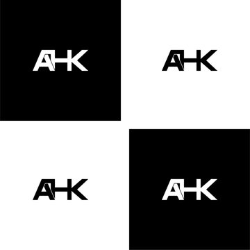 ahk typography letter monogram logo design