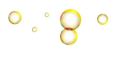 黄色の大きな泡(背景透過)　アルファチャンネル付png	
