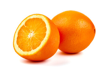 Oranges, isolated on white background.
