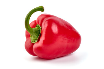 Sweet red pepper isolated on white background.