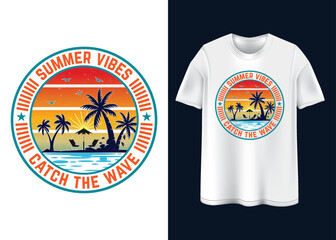 Summer vibes Typography T-shirt design