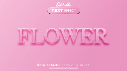 3D editable text effect flower theme