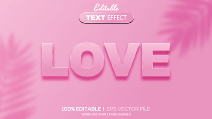 3D editable text effect love theme