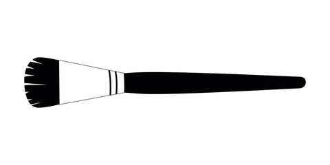 Flat vector painting tools in childish style. Hand drawn art supplies, paint brushes for acrylic, gouache silhouettes