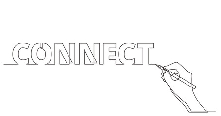 hand drawing business word of connect - PNG image with transparent background