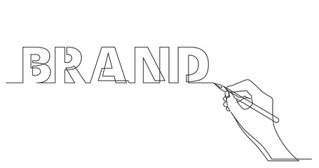 hand drawing business word of brand - PNG image with transparent background