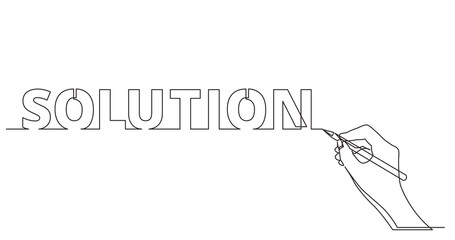hand drawing business word of solution - PNG image with transparent background