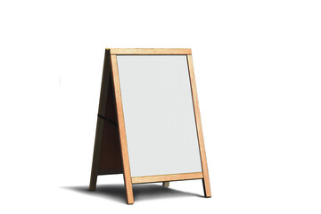 Whiteboard signage stand over white background