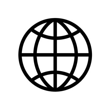 Globe icon on a white background. Globe icon isolate on white background.