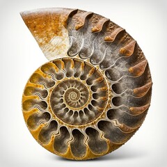 nautilus shell isolated on white - obrazy, fototapety, plakaty