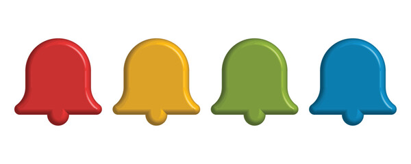 Notifications filled icon in multiple colors, basic app and web ui bold line icon set, EPS 10