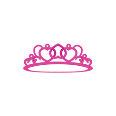 Pink diadem tiara crown monarchy illustration © Rizky