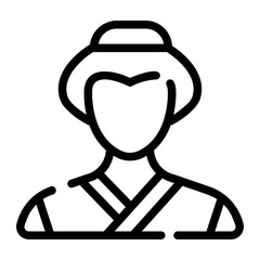 geisha line icon