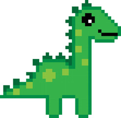 Dinosaur pixel art vector image or illustration