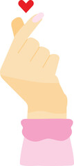 Heart hand gesture vector image or illustration