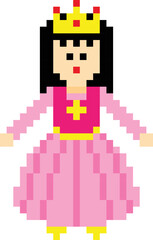 Obraz premium Princess pixel art vector image