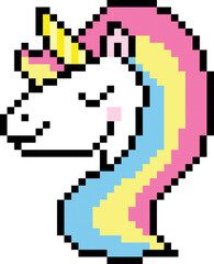 Unicorn pixel art Vector illustration. unicorn image or clip art.	