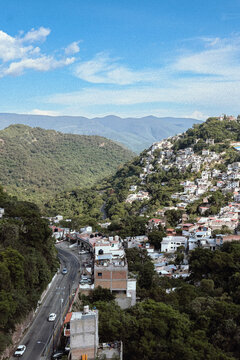Taxco village in the mountains