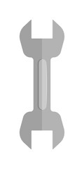 Wrench icon. Gray monochrome illustration of wrench vector icon for web on white background. Spanner repair tool. Mechanic or engineer instruments. Support service vector illustration