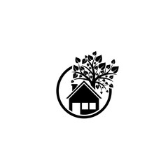 Home And Tree Nature Logo Icon isolated on white background