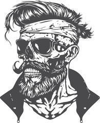 skull hipster bandana	