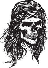 skull longish hair