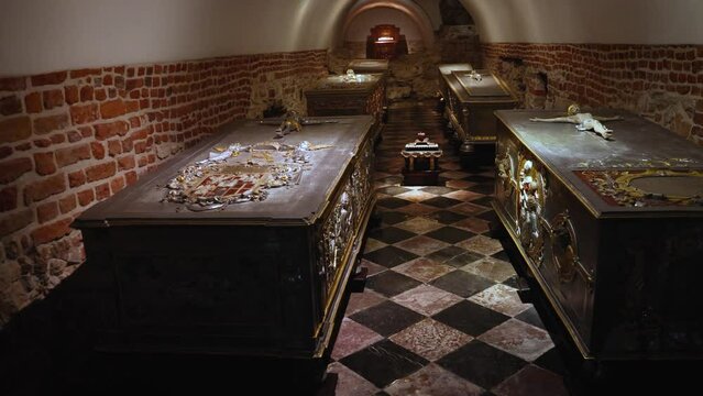 Sigismund Crypt in Cathedral of Wawel Royal Castle in Krakow, Poland, 4k